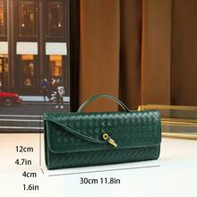 Bolso de mano de noche tejido de moda, bolso de hombro cruzado de gran capacidad para mujer, bolso baguette - Multicolor - Ver 12