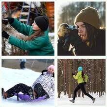 CELCOREERY 6 Pairs Winter Magic Gloves For Women Teens Cold Weather Thermal Warm Stretchy Gloves Black Knit Gloves For Running Driving Hiking Black