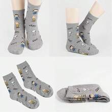 SNOOPY 1/3/4/8双装中筒袜 卡通袜 可爱动漫周边中筒袜 创意个性化卡通情侣袜 百搭袜 - 彩色 - 查看 5