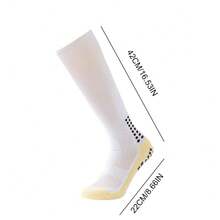 男女通用过膝足球袜，带防滑硅胶点，加厚毛圈内衬，适合专业训练 - 彩色 - 查看 4