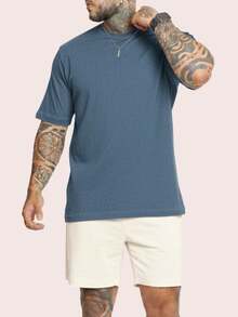 Kit Set T-Shirt Shorts Sweatshirt Cotton Style Stylish Foreign Blogger End Of Year Christmas Promotion - Blue T-shirt Jeans Shorts Off - View 3