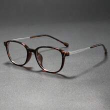 轻便大框蓝光阻隔方形透明镜片眼镜，简约时尚百搭无妆容休闲眼镜 - 無色 - 查看 3