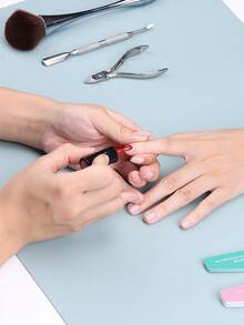 Waterproof Foldable Nail Art Table Mat, Washable Nail Art Hand Pillow, Soft Leather Material, Acrylic Nail Cleaning Desk Mat, Suitable For Nail Art Salon Home Or Studio (60*30cm) - Multicolor - View 4