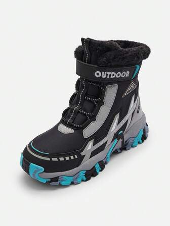 Botas de invierno con forro polar para niños, antideslizantes y cálidas para niños pequeños