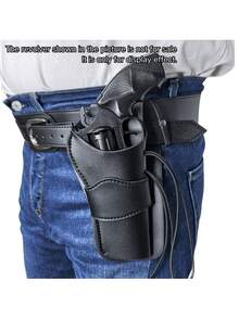 1-Piece Small Tactical Gun Holster - Quick Draw PU Leather Waist Holster With Medieval Retro Design - Compact Carry Solution For Outdoor & Range Use - Fall EDC Essential, Holiday Tactical Gift, Range Day Must-Have, Collector's Display Piece, Western Style Accessory