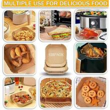 Papel para freidora de aire 125 piezas 9 pulgadas silicona doble cara cuadrado antiadherente para hornear microondas sartn - Cuadrado - Ver 8