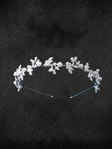 Couronne de princesse élégante et délicate (1 pièce), accessoire de cheveux orné d'un flocon de neige, idéal pour le quotidien, les mariages, les fêtes et la Saint-Valentin. - Argent - Voir 5