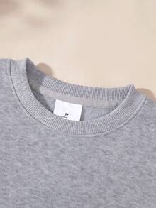 Sudadera con cuello redondo con estampado de Papá Noel para niña - Gris - View 3