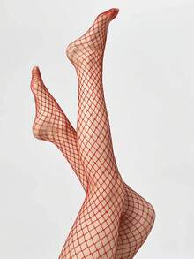 1pc Women's Plus Size Sexy Ripped Hollow Fishnet Pantyhose Tights, Sexy Ripped Hollow Pantyhose Stockings With Vintage Ripped Design, Suitable For Clubbing/Party/Daily Wear Christmas Gift