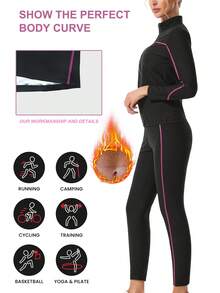 Women's Sauna Sweat Suit - Long Sleeve Zip-Up Jacket And Pants, Reinforced Yoga Sweat Effect, Suitable For Sauna, Gym, Casual, Yoga - Hot Pink - View 6