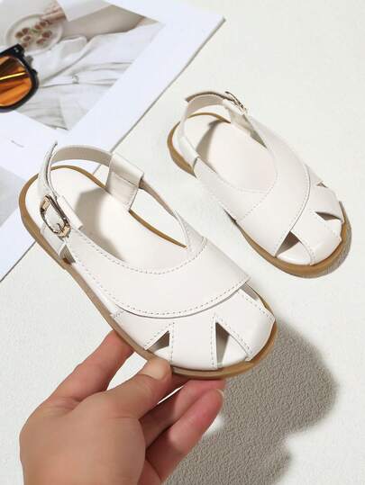 Dép xăng đan thời trang ngoài trời cho trẻ em, dép đế bằng mũi vuông, dép quai đơn, dép đi biển mùa hè mới cho bé gái.