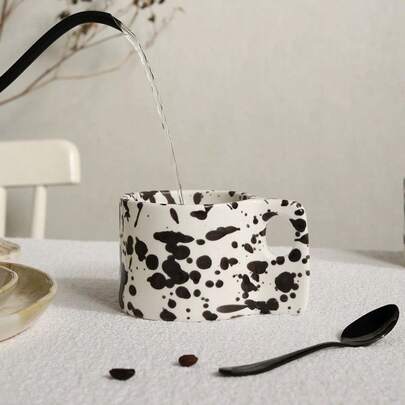 1 adet Siyah Beyaz Puantiyeli Seramik Kupa, Kahve Bardağı, Şık Çift Süt Bardağı, Yüksek Kaliteli Kahvaltı Bardağı, Ev Kullanımı, Okula Dönüş, Arkadaşlara Hediye, Sevgililer Günü, Anneler Günü, Noel, Su Şişesi, İç ve Dış Mekan Kullanımı, Kamp İçin Uygundur