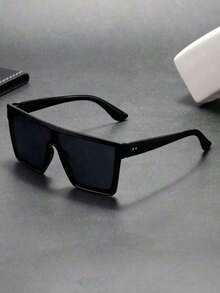 Classic Simple Black Fashion Fashion Glasses, Men's Casual Business Outdoor Sports Party Hiking Glasses, Lightweight Fashion Glasses Vacation Travel Driving Fishing Cycling - 黑色 - 查看 2