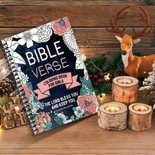 1 pièce Livre de coloriage biblique spiralé de 5,5 x 8,3 pouces - Que le Seigneur vous bénisse et vous garde - Comprend divers éléments et illustrations multicolores - Livre de coloriage pour femmes, livre de coloriage inspirant pour adultes avec des écritures, idéal pour se détendre et trouver l'inspiration pendant les loisirs