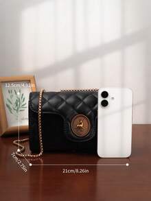 Geantă de umăr pentru femei la modă vintage, geantă elegantă cu lanț, husă mică pentru telefon din piele texturată