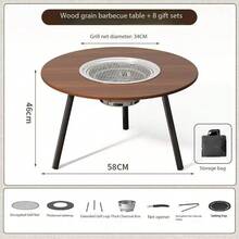 Outdoor Smokeless Barbecue Grill, Portable Folding Barbecue Table, Charcoal Grill For Backyard, Patio, Camping