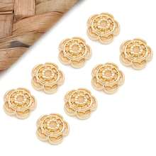 10/50 件真 18K 镀金花丝金色花形珠子端盖 漂亮花丝金色珠子端盖 适用于工艺品 DIY 珠宝制作用品 - 金色 - 查看 28