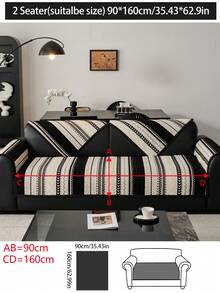 1pc Universal Sofa Cushion Cover, Modern Simple Non-Slip Sofa Seat Pad, Dust-Proof And Washable Sofa Slipcover, Black Fashion Soft Fade-Resistant Pet-Friendly Protector Fits For Bedroom, Office, Living Room Combination Furniture, L-Shaped Sofa And 1/2/3/4 Seat Sofa - Black - View 16