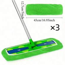 4pcs Reusable Super Microfiber Mop Pads - Dry & Wet Use, Easy Hair Picking Up, Compatible With Mops, Polyester, Efficient Cleaning, Green Reusable Cleaning Tool|Textured Surface|Super Microfiber Material Reusable Mop Pads