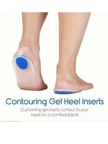 2 Stücke weiche Silikon-Gel-Fersenkissen - Bequeme Fußkissen zur Linderung von Fersensporn und Verbesserung der Körperhaltung, leicht passende Einlegesohlen