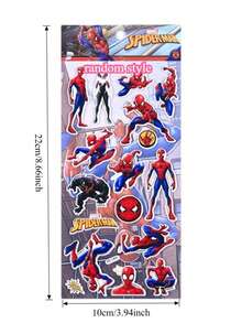 卡通蜘蛛侠闪光音乐DIS-CX贴纸，漫威超级英雄3D泡泡贴纸（男女皆宜），带印刷工艺的奖励贴纸