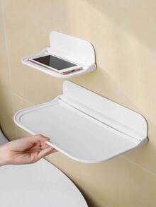 1 Stück faltbares wandmontiertes Kunststoff Schweberegal, ohne Bohren erforderlich, Handtuch- & Kleideraufbewahrung für Badezimmer, geeignet für Zuhause, Wohnzimmer, Büro Dekoration