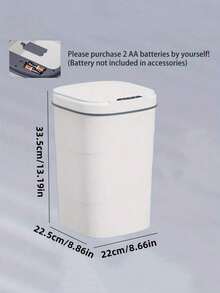 1pc 18L Smart Sensor Trash Can With Lid, Large Capacity, Anti-Odor Kitchen Garbage Bin, 3 Opening Modes, Sealed, Quiet, IPX5 Waterproof, Suitable For Home, Kitchen, Bathroom Decor. Actual Size Smaller Than Image.