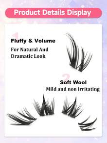 104 Cluster D Fluffy Cat Eye Eyelash Clusters - Individual Lashes, Suitable For Beginners, DIY Eyelash Extension, Suitable For Cosplay, Anime, And Everyday Makeup, Cosplay Eyelashes, Lash Clusters, Individual Lashes, Eyelashes, False Eyelashes - D - Xem 5