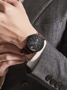 Versace Quartz Watch For Men With Leather Strap And Steel Case - Coffee Brown - View 6