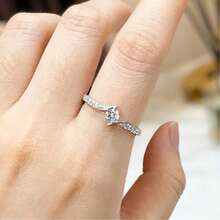 1pc S925 Sterling Silver Elegant Cubic Zirconia Ring, Quality Jewelry For Women Engagement/Proposal