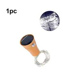 Luces de cadena con forma de corcho para botellas de vino, alimentadas por energía solar, de alambre de cobre, adecuadas para bodas, Navidad, decoración de exteriores, jardín y césped, con luz cálida/blanca/de color