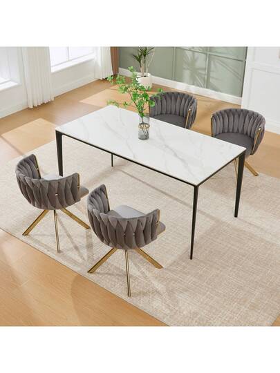 Fluwelen Seats Heavy Metal Frame, 180 Degree Swivel Function, Back, Zachte Luxurious Flexible Between Living Room, Budol Creative Workspace (Set Of 2) view 2