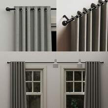 0.63英寸铁艺拼接黑色窗帘杆/罗马杆，经典百搭小球装饰，长度23-87英寸，安装简便，经久耐用，适用于：窗帘杆/浴帘杆/遮阳杆/薄纱窗帘杆，可壁挂或悬挂，适用于卧室、厨房、客厅、餐厅、办公室、宿舍或出租房，现代简约设计，轻巧窗帘杆支架套装