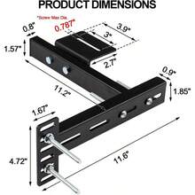 2 PCS Adjustable Headboards Bed Base, Universal Metal Headboard Brackets Kit Mounting Bed Frame And Wall, Black Adjustable Headboard Bracket Compatible With Most Beds - màu đen - Xem 5