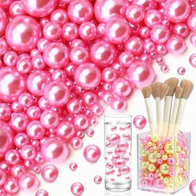 200g Perlas artificiales flotantes sin agujeros, tamaño mixto 10mm/16mm/20mm, para rellenar jarrones, decoración de bodas, decoración de velas flotantes, centro de mesa del hogar, adecuado para manualidades de bodas, cumpleaños, fiestas temáticas, Halloween, centro de mesa navideño (incluye perlas de agua)