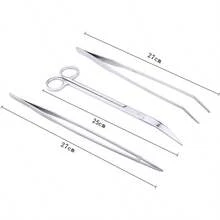 Pinzette per piante acquatiche, forbici - Set di strumenti per acquari in acciaio inossidabile 3 in 1 per piante da acquario - Argento - Visualizzare 6