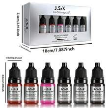 6-Color Permanent Makeup Pigment, Suitable For Eyebrows, Eyeliner, Lips And Other Areas, Micro-Needle Tattoo Supplies, Suitable For Eyebrow Tattoo Machines, Professional Beauty Supplies - Multicolor - View 5