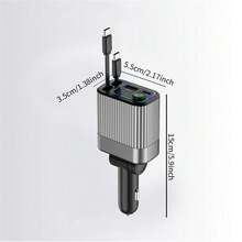 12-24V 多功能蓝牙 5.3 FM 发射器车载充电器 4 合 1 可伸缩 USB C 型快速充电适配器带数字显示 - 銀色 - 查看 9