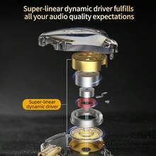 KZ EDX Lite Wired IEM Earphones, DD HiFi Stereo Earphones For Music, Calls & Gaming With Noise Cancellation (Transparent) - Clear - View 4