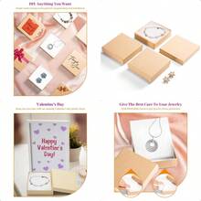 Jewelry Gift Boxes 3.5x3.5x1 Inch 20 Pcs Matte Small Gift Box With Lids Small Cardboard Jewelry Boxes With Cotton Fil And Lids JewelryBox Bulk For Festive Day Brown - Coklat - View 1