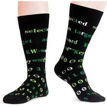 Men's Funny Novelty Crazy Pattern Dress Socks For Gifts - 黑色/綠色/藍色/灰色/多色編程器-4m - 查看 8