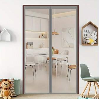 Porte moustiquaire magnétique en option, tailles disponibles. Cadre complet avec maille polyester cousue en boucle, aimants et barres de poids ajoutables, sans aucun écart (90*210cm)