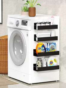 1/2 Pcs Magnetic Spice Rack Organizer, Suitable For Refrigerator And Oven, Black Fridge Storage Rack - Multicolor - View 6