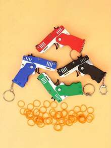 Lanceur de bandes élastiques en métal, lancer de bandes élastiques, décoration de Noël - Design pliable, styles multiples, bandes élastiques souples, longue portée de tir, durable, compact et portable, cadeau parfait pour l'anniversaire, les fêtes, les saisons, Pâques et autres occasions, jouet (style aléatoire expédié) - Couleur/style aléatoire - Voir 3