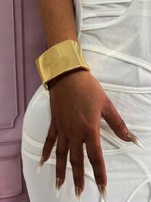 1 件袖口手镯、金手镯、宽手镯、粗手镯、手镯套装、宽手镯、女士手镯、送给她的礼物