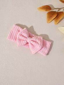 1pc Autumn/Winter New Jacquard Striped Fabric Baby Headband, Cute Solid Bow Infant Headwear, Fashionable Princess Baby Hair Accessories