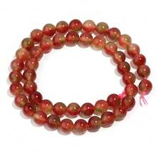 1颗4/6/8/10毫米天然橙红色玉珠，珠宝制作材料，适用于女性手链、项链、工艺品、吊坠、装饰品 - 橘紅色 - 查看 7