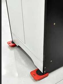 1 juego/5 PIEZAS Juego de herramientas elevadoras y deslizantes de muebles de uso pesado con ruedas giratorias de 360° - 5 deslizadores de piso antiarañazos, base con polea para mover artículos grandes, construcción resistente, diseño ergonómico, para madera/baldosa/alfombra | Sistema de mudanza profesional para sofá/cómoda/refrigerador | Artículos esenciales para mudanza de apartamento, montaje de dormitorio y herramientas de renovación del hogar | Elevadores de palanca ergonómicos, muy adecuados para renovación de la casa, mudanza, mudanzas, almacenes (Rojo)