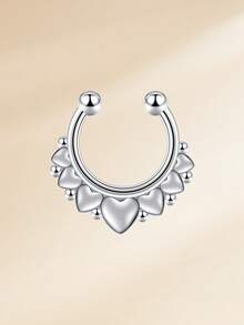 1 件时尚不锈钢方晶锆石假鼻环，男女万圣节适用，黑色假鼻中隔穿孔饰品，非穿孔鼻钉鼻中隔环 U 形鼻夹 - Fake Nose Rings - 查看 29