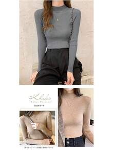 Women Knit Tops - Mocha Brown - View 4